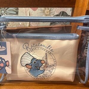 Primark Blue and Cream Ratatouille Cosmetic Bag Set. NWT